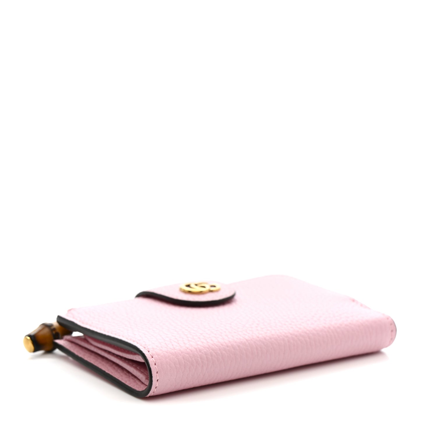Piuma Calfskin Medium Bamboo Double G Wallet Pink
