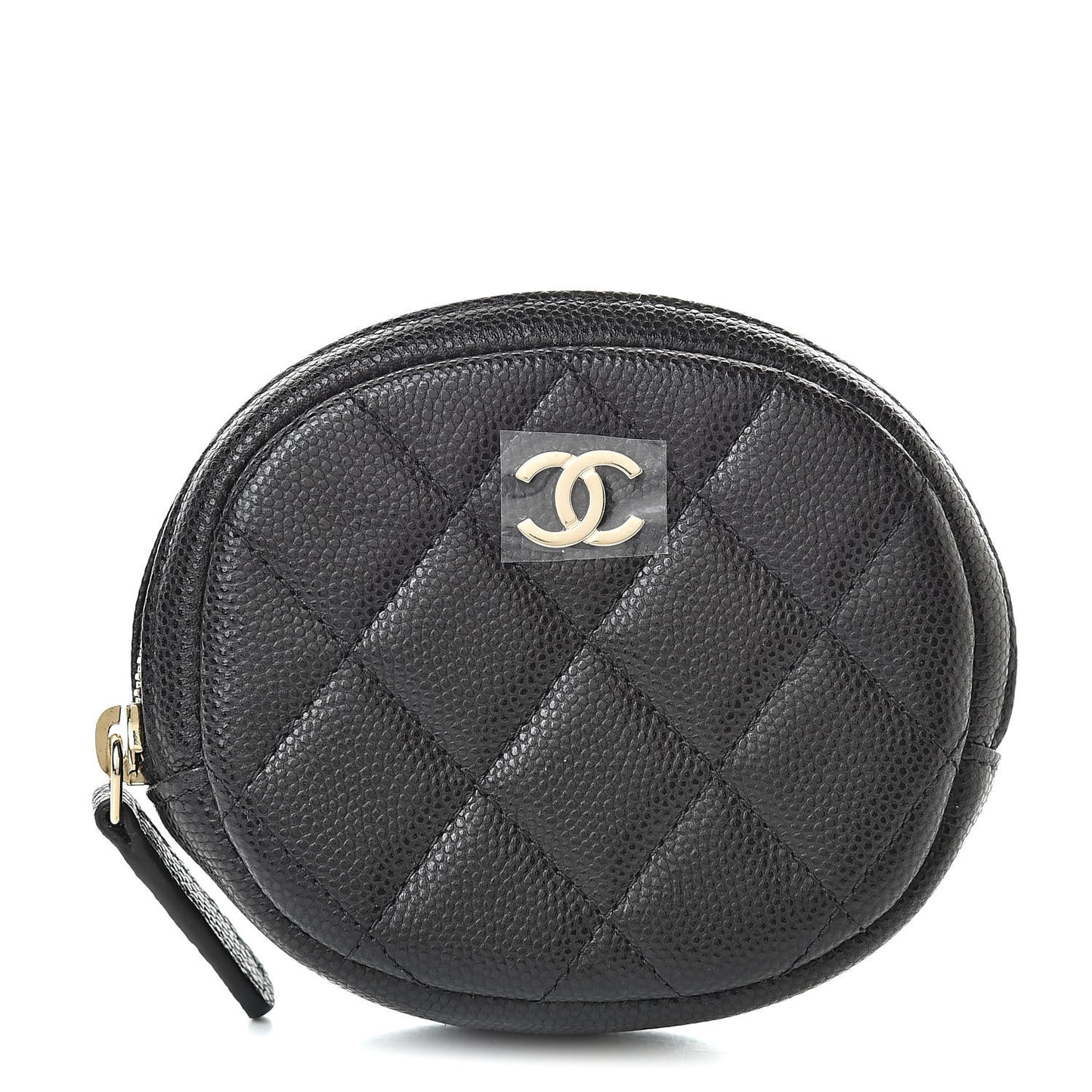 Caviar Quilted Zip Around Classic Coin Purse Black