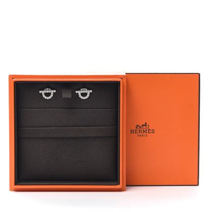 Hermes 18K White Gold Diamond Finesse Earrings 5 of 5