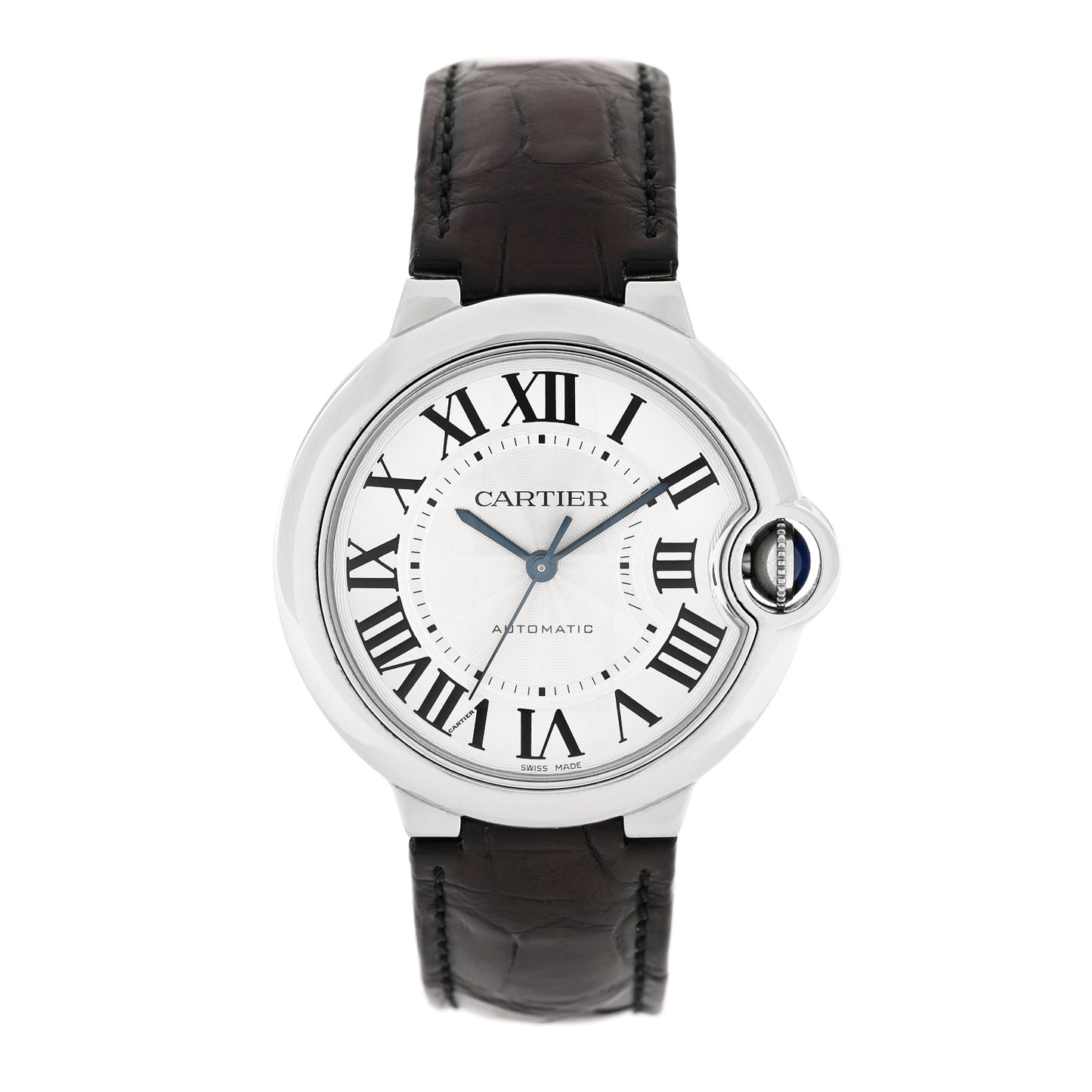 Stainless Steel Alligator 36mm Ballon Bleu De Cartier Automatic Watch Brown