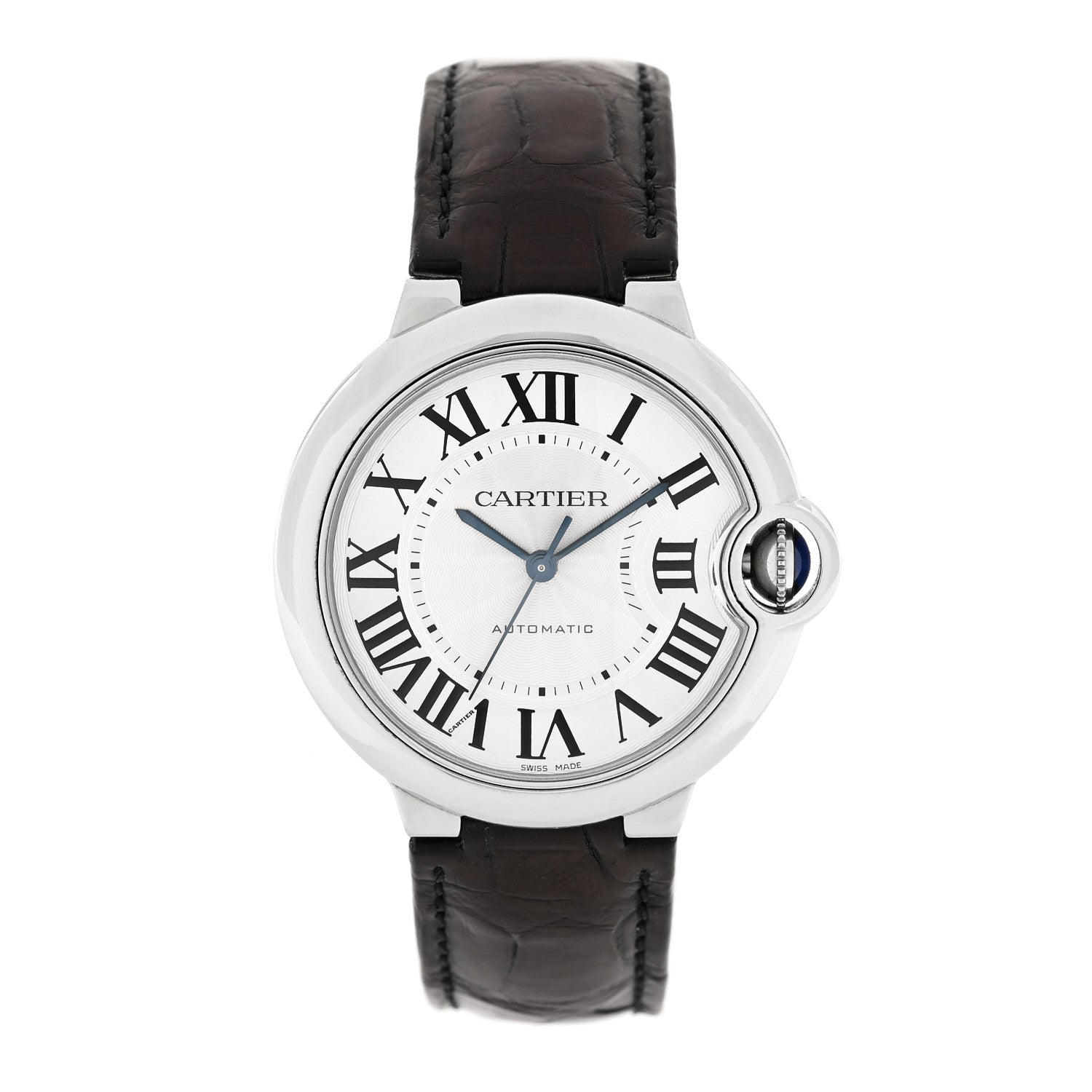 Cartier Stainless Steel Alligator 36mm Ballon Bleu De Cartier Automatic Watch Brown 1 of 6