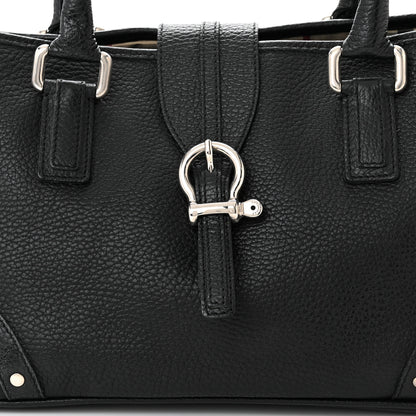 Burberry Calfskin Studded Buckle Tote Black 8 of 10