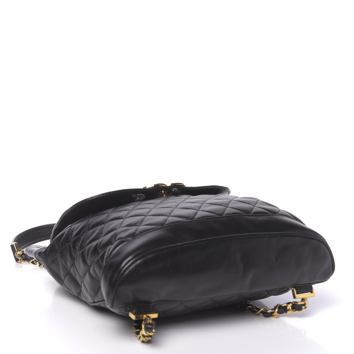 Chanel Lambskin Quilted Drawstring Backpack Black 3 of 13