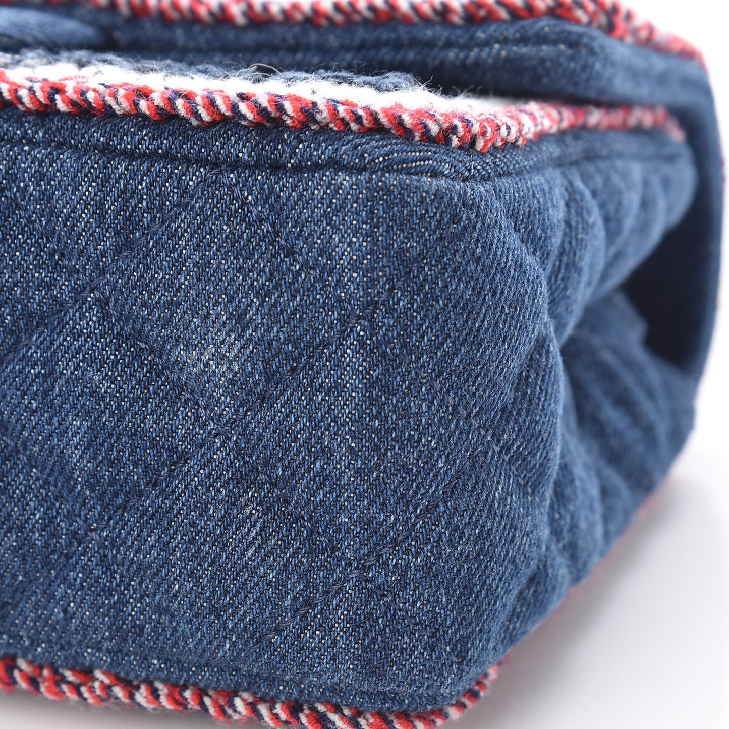 Denim Braided Mini Rectangular Flap Bag Blue