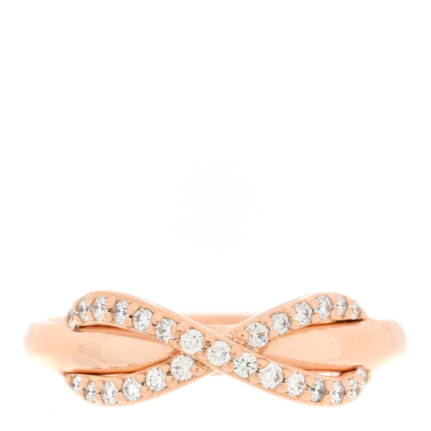 18K Rose Gold Diamond Infinity Ring 50 5.25