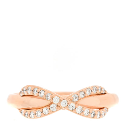 Tiffany 18K Rose Gold Diamond Infinity Ring 50 5.25 1 of 5