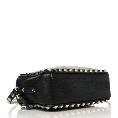Valentino Garavani Pebbled Calfskin Rockstud Camera Crossbody Bag Black 4 of 9