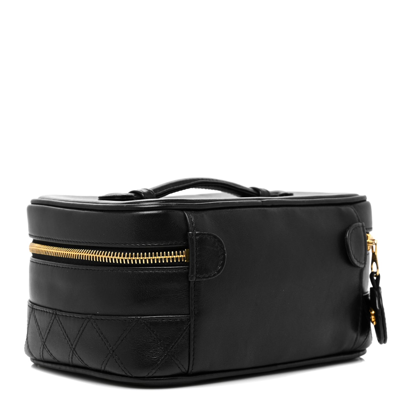 Lambskin Vanity Cosmetic Case Black