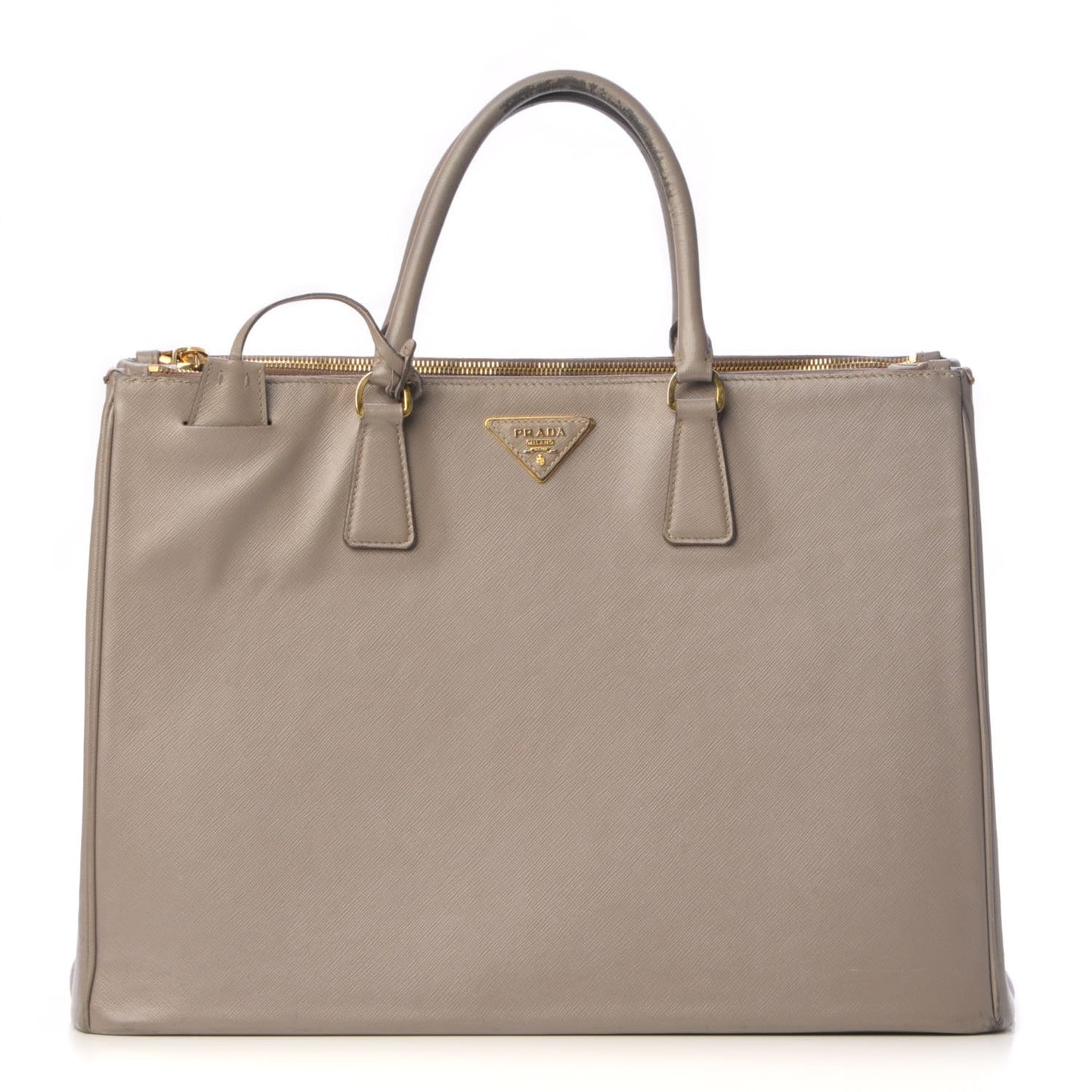 Saffiano Lux Extra Large Galleria Double Zip Tote Argilla