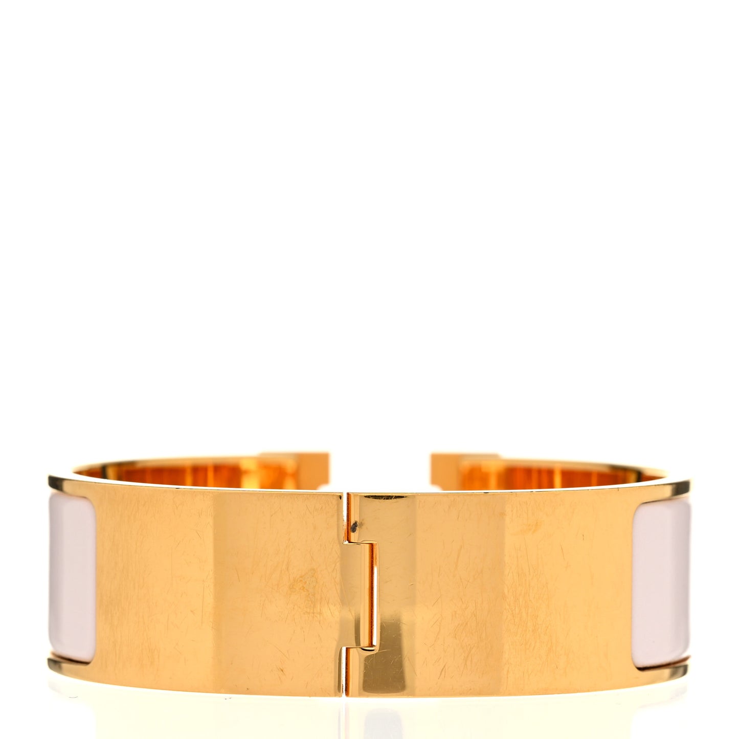 Enamel Wide Clic Clac H Bracelet GM White