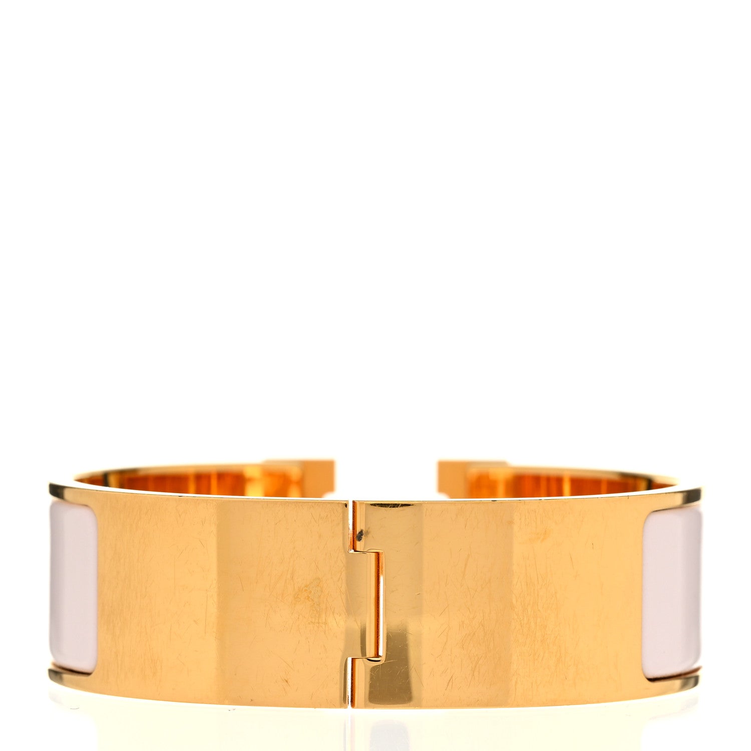 Hermes Enamel Wide Clic Clac H Bracelet GM White 3 of 5