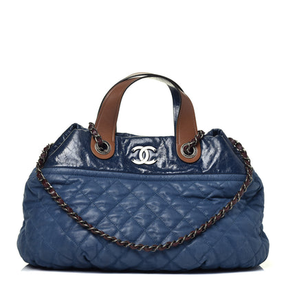 Chanel Iridescent Calfskin Quilted Large In The Mix Tote Navy 1 of 8