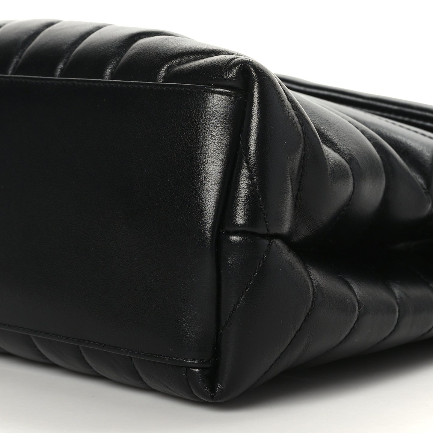 Calfskin Y Quilted Monogram Medium Loulou Chain Satchel Black