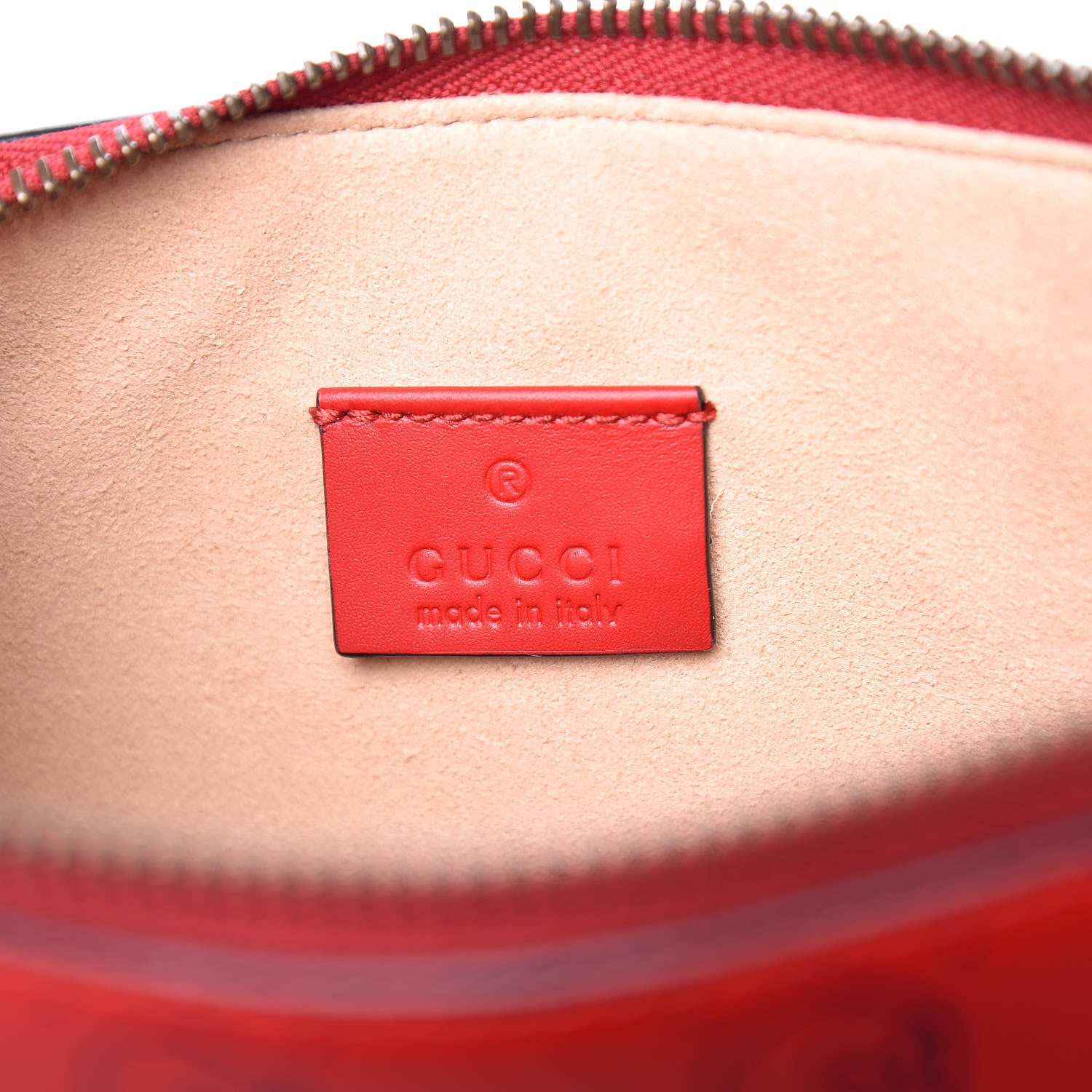 Gucci Calfskin GucciGhost Hamlet Skull Zip Pouch Hibiscus Red 9 of 10