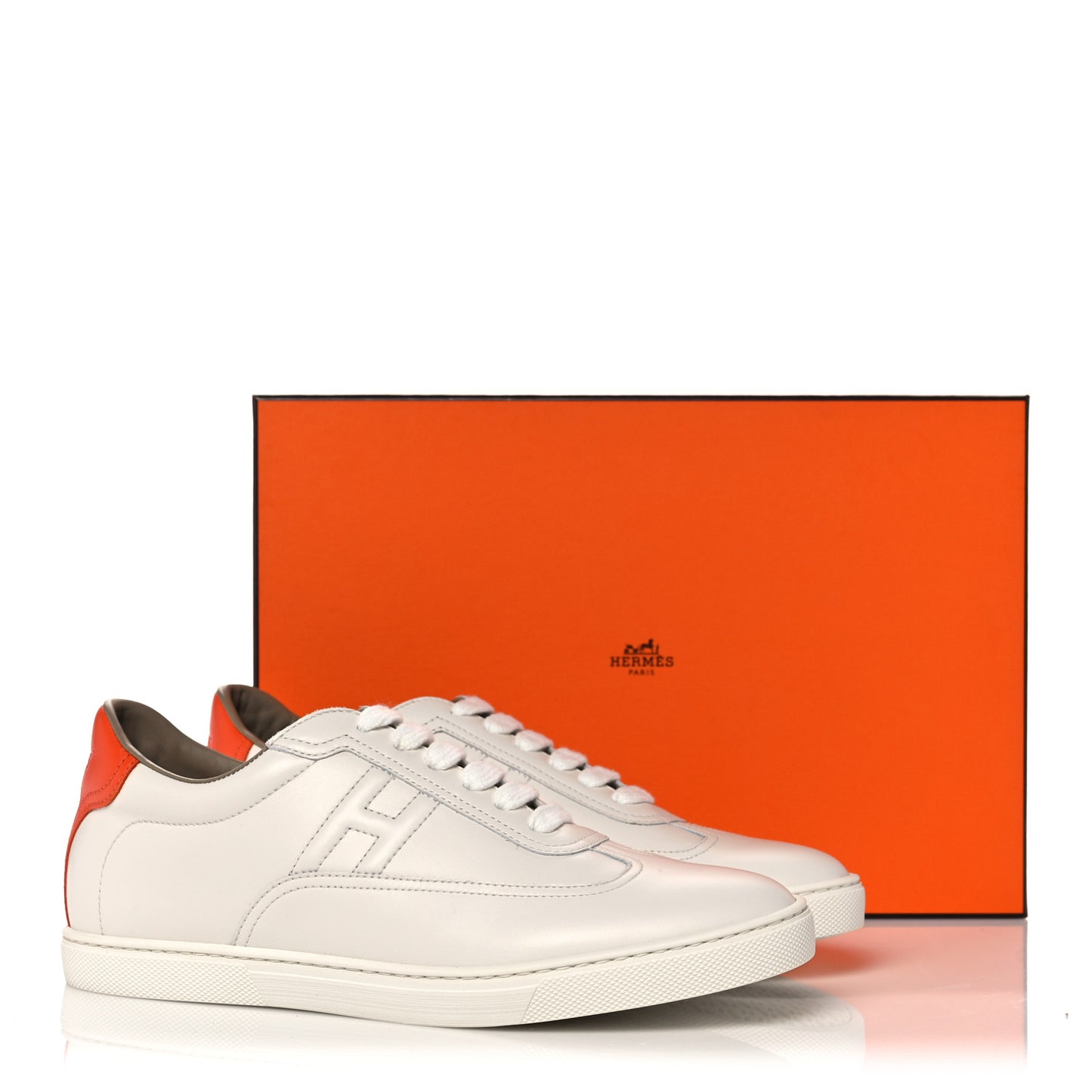 Calfskin Mens Quicker Sneakers 38 White Orange