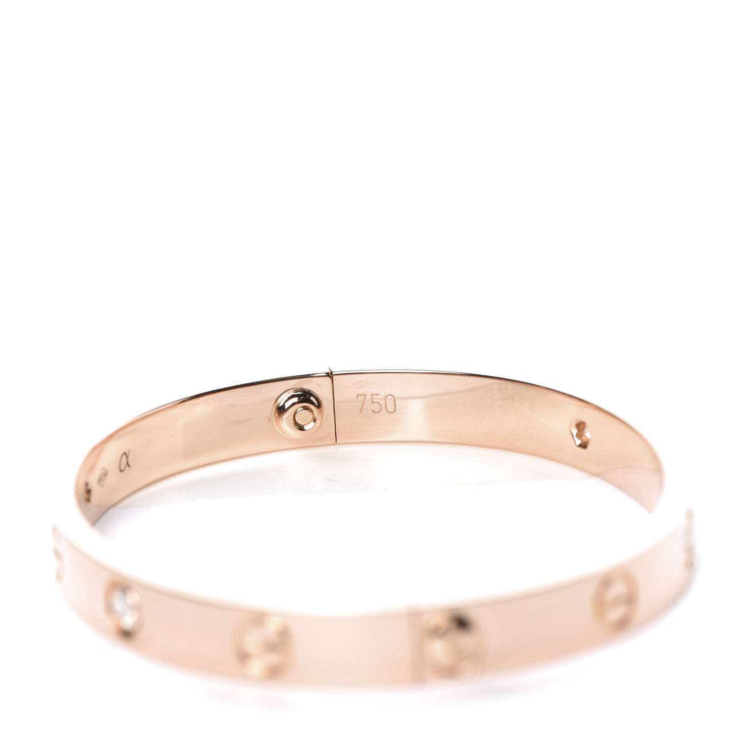 18K Pink Gold 4 Diamond LOVE Bracelet 16