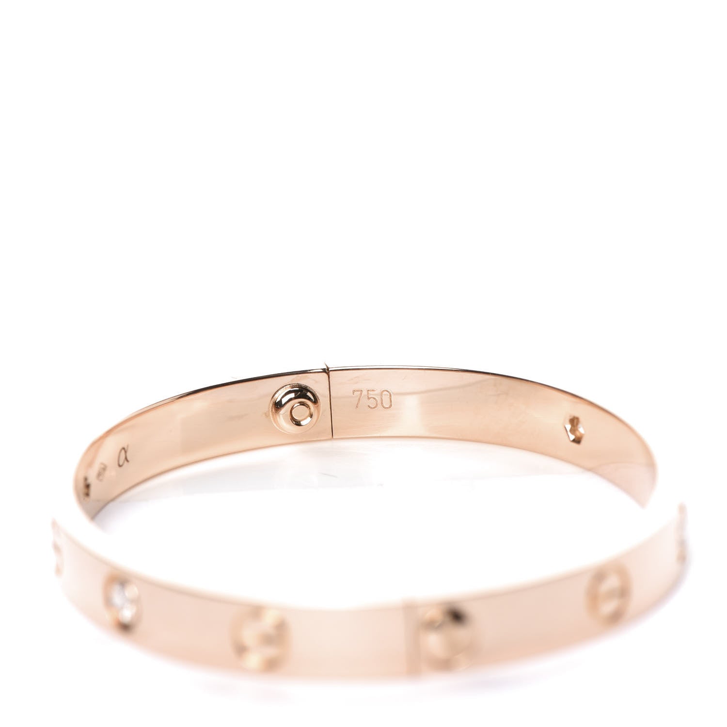 Cartier 18K Pink Gold 4 Diamond LOVE Bracelet 16 4 of 7