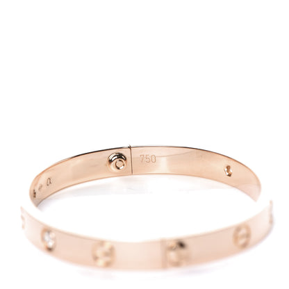 Cartier 18K Pink Gold 4 Diamond LOVE Bracelet 16 4 of 7