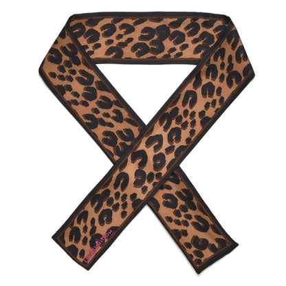 Louis Vuitton Silk Leopard Bandeau Scarf Marron 1 of 3