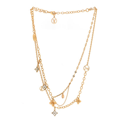 Louis Vuitton Metal Blooming Strass Necklace Gold 3 of 6