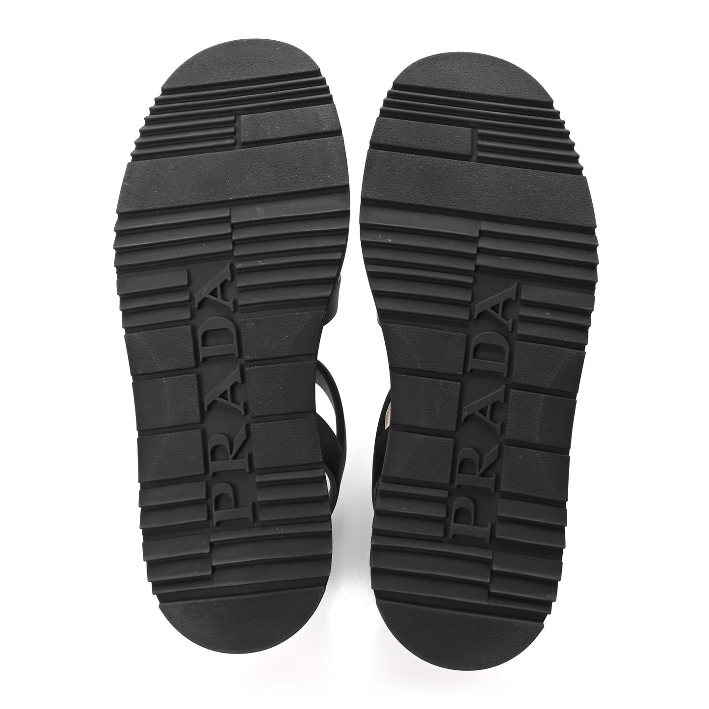 Foam Rubber Metal Triangle Logo Soft Cage Women Sandals 40 Black