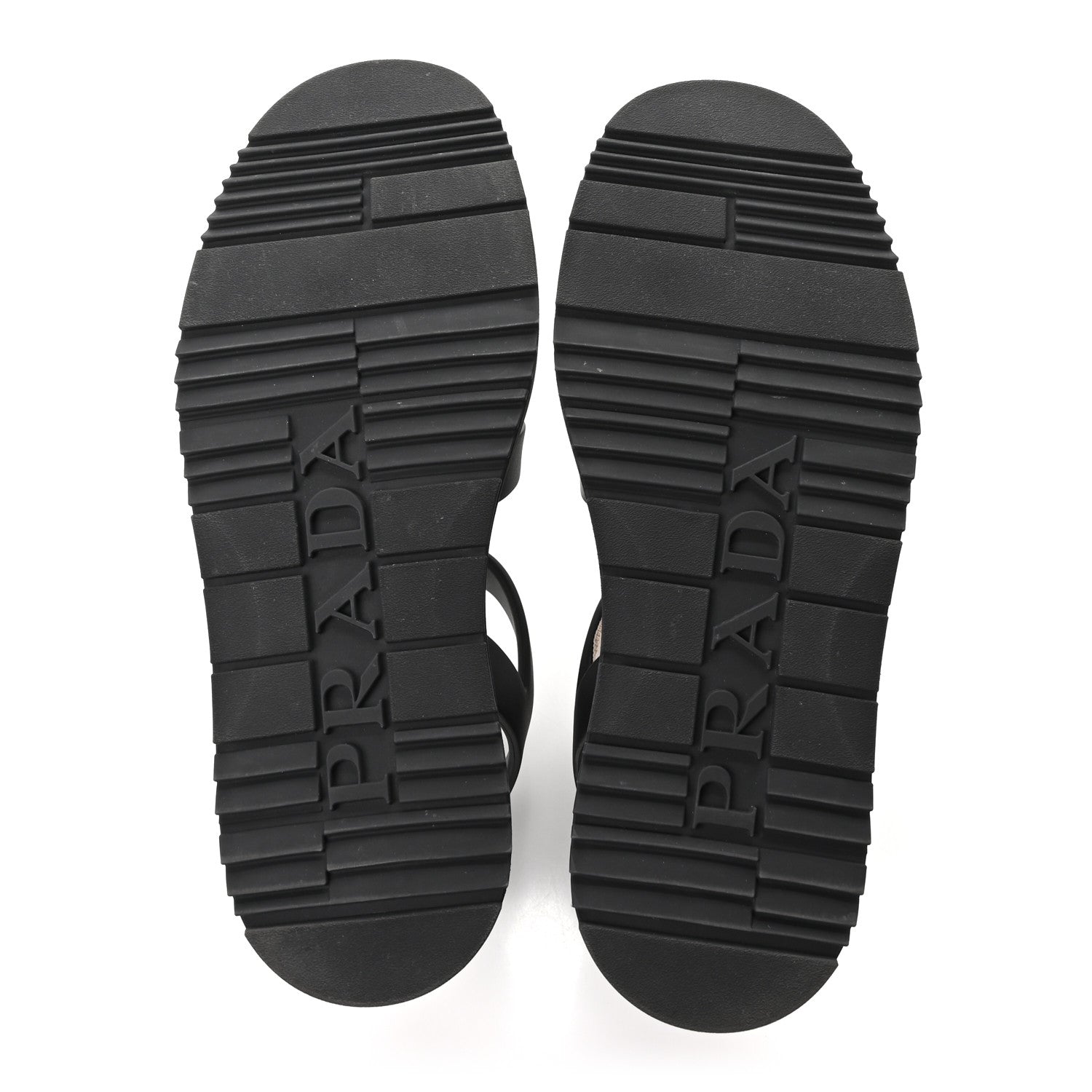 Prada Foam Rubber Metal Triangle Logo Soft Cage Women Sandals 40 Black 6 of 10