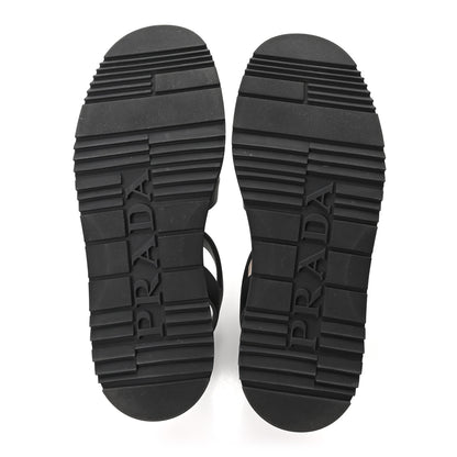 Prada Foam Rubber Metal Triangle Logo Soft Cage Women Sandals 40 Black 6 of 10
