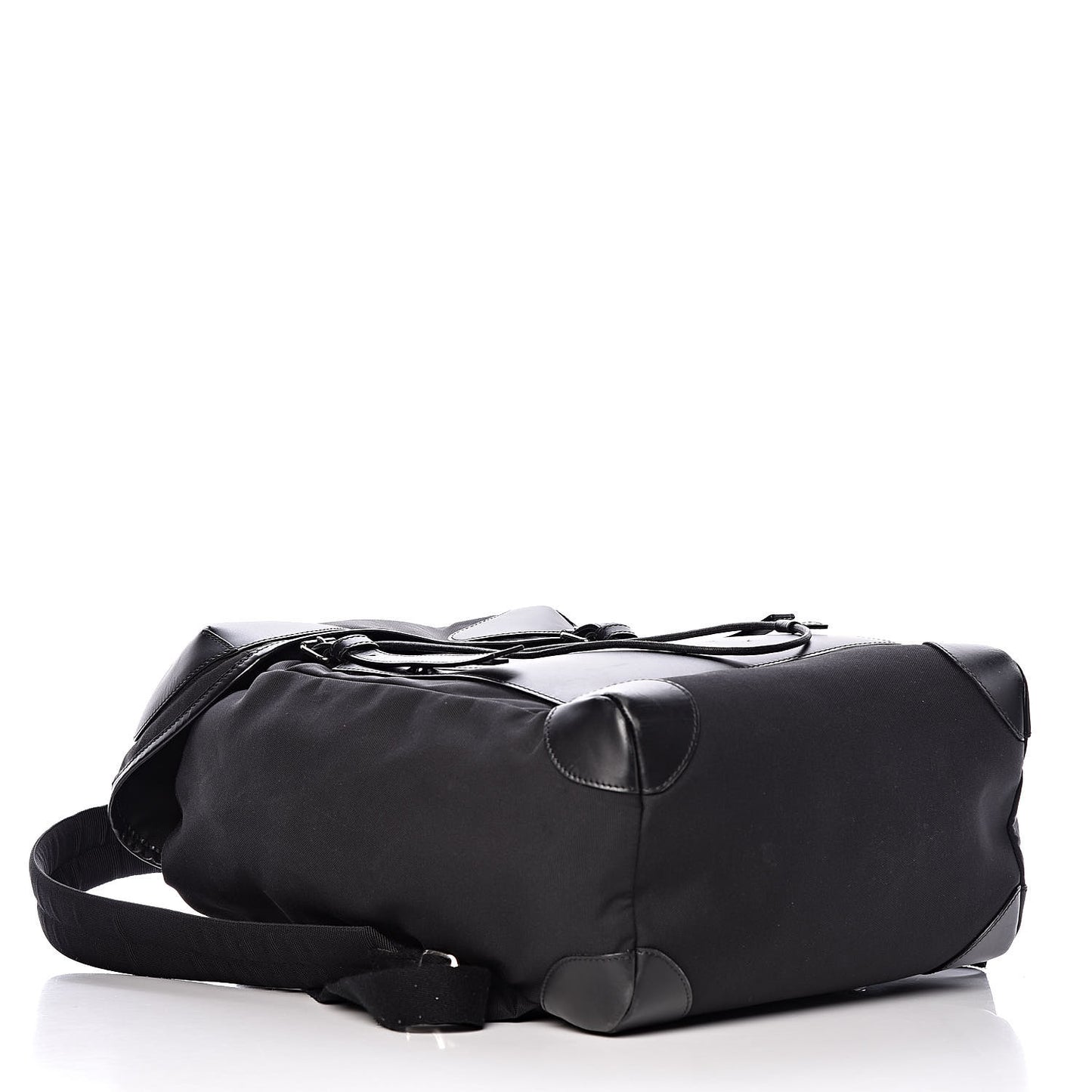 Nylon Calfskin Rider Backpack Black