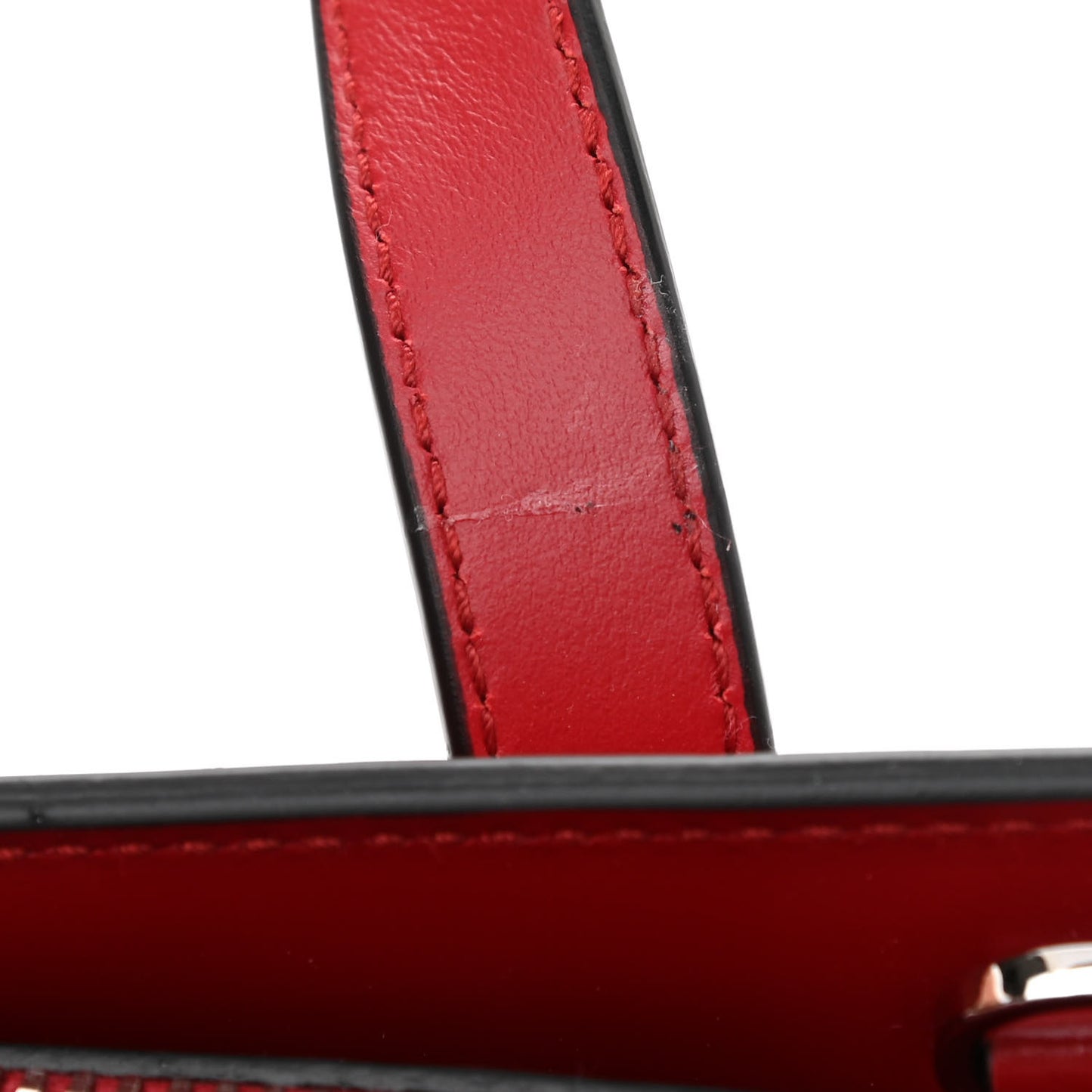 Spazzolato Mini Re-Edition 1995 Double Handle Handbag Scarlatto