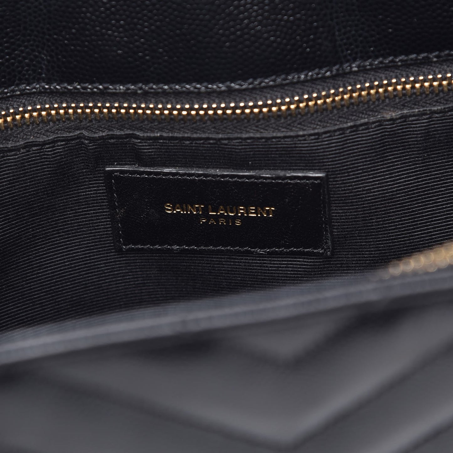 Grain De Poudre Matelasse Chevron Monogram Shopping Bag Black
