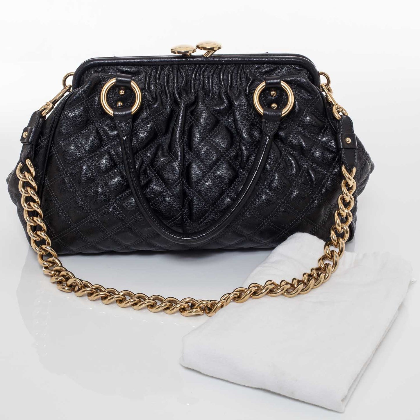 Quilted Leather Stam Black
