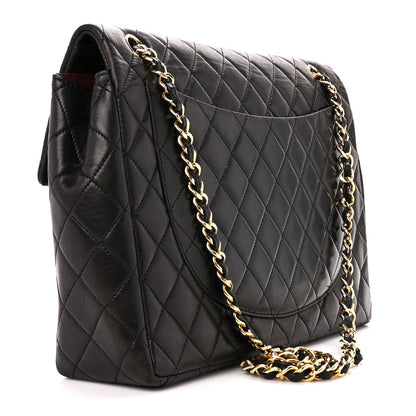 Chanel Lambskin Quilted XL Jumbo Single Flap Black 3 of 13