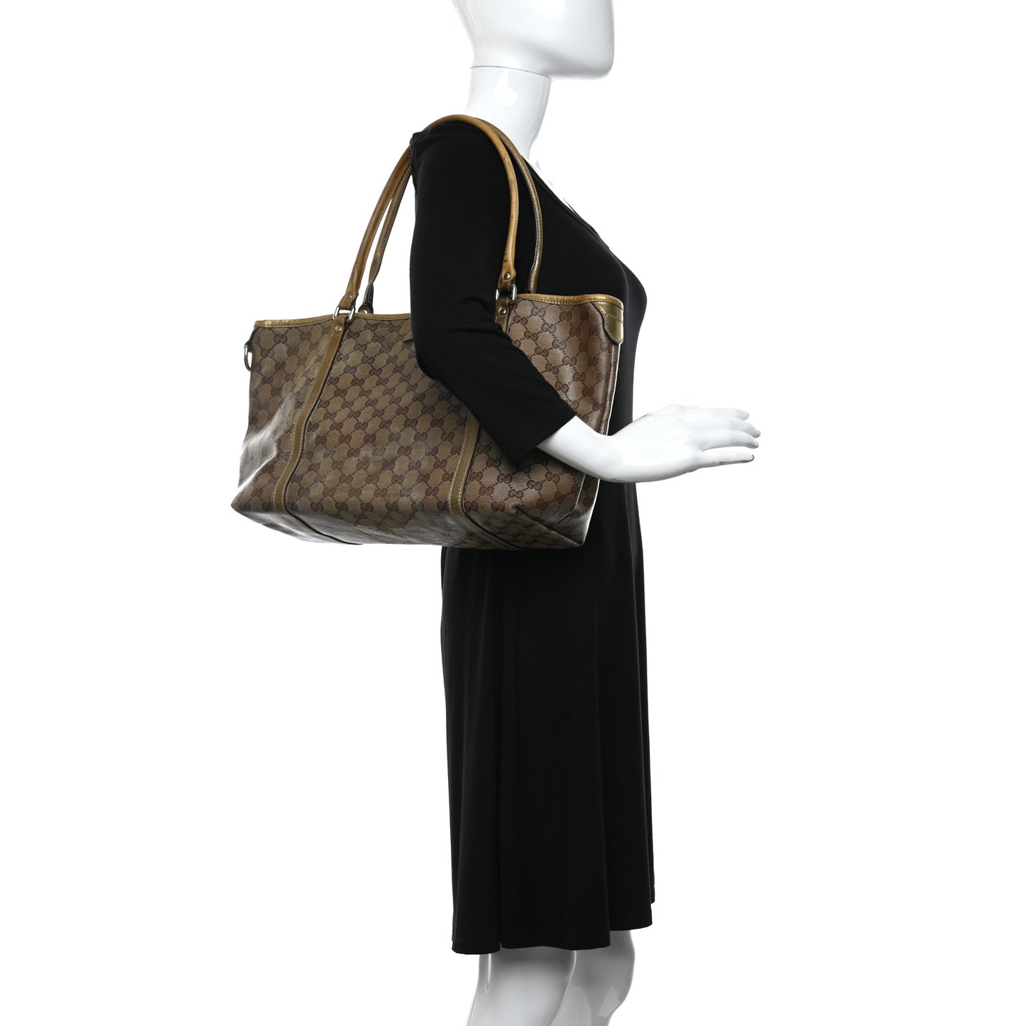 Crystal Monogram Medium Joy Tote Gold