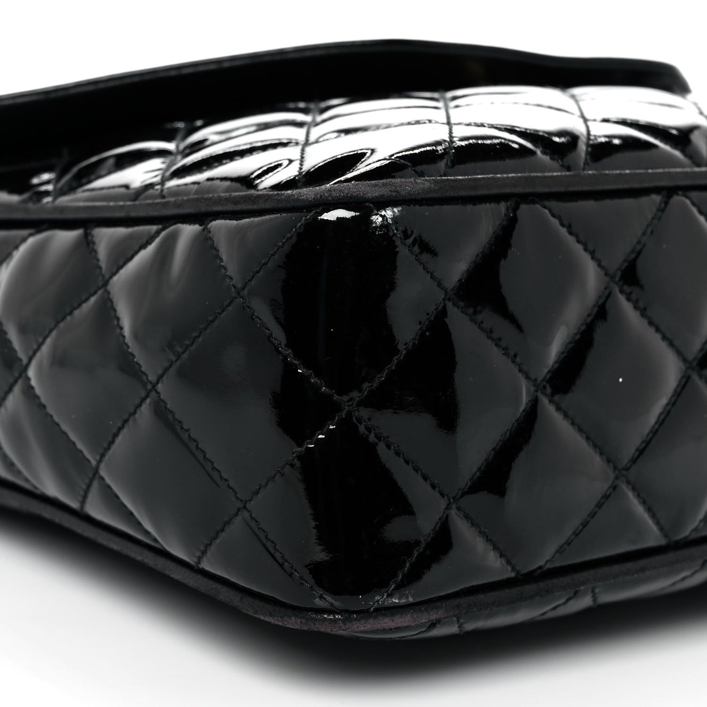 Patent Quilted Tassel Camera Case Black