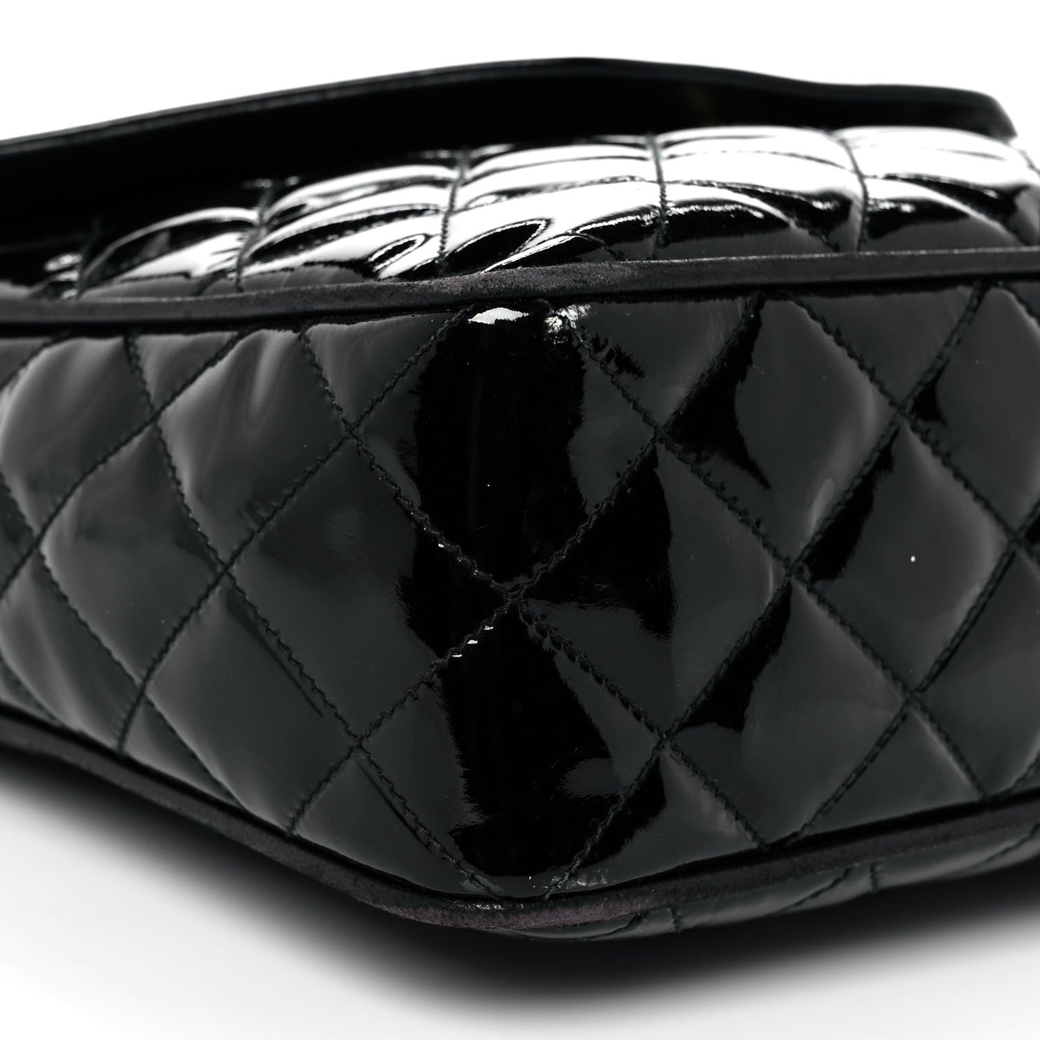 Chanel Patent Quilted Tassel Camera Case Black 9 of 12