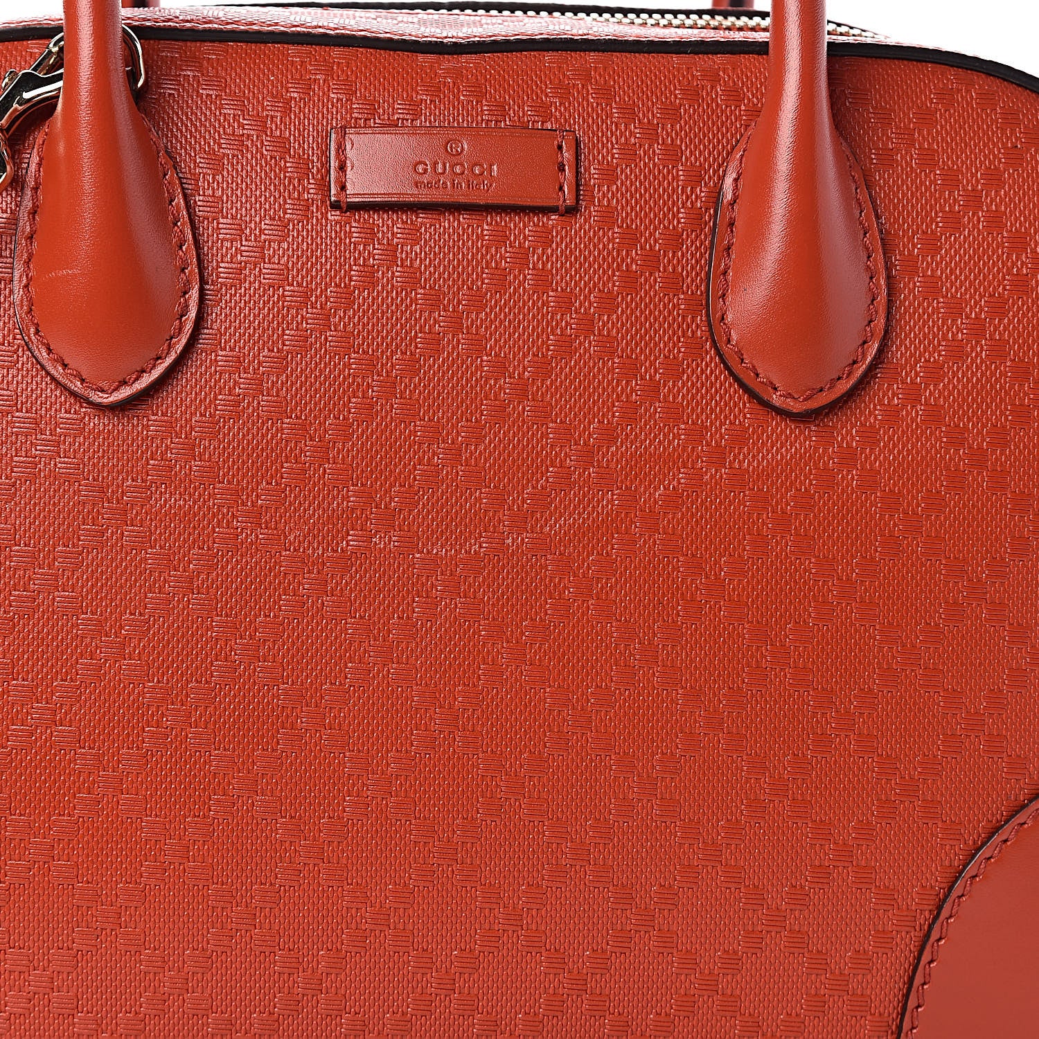 Gucci Calfskin Diamante Small Top Handle Bag Red 8 of 12