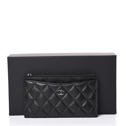 Chanel Iridescent Caviar Quilted Classic Zip Pouch Black 13 of 13