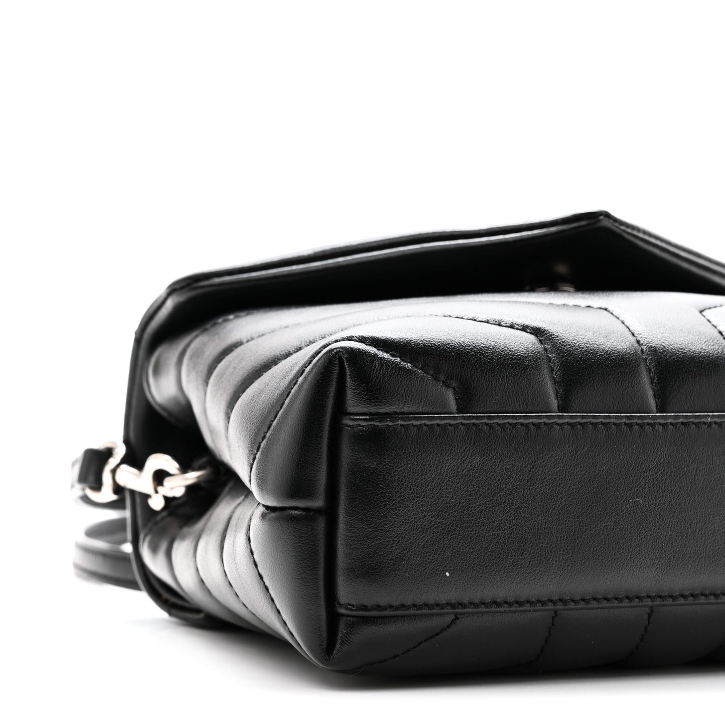 Calfskin Y Quilted Monogram Toy Loulou Crossbody Bag Black