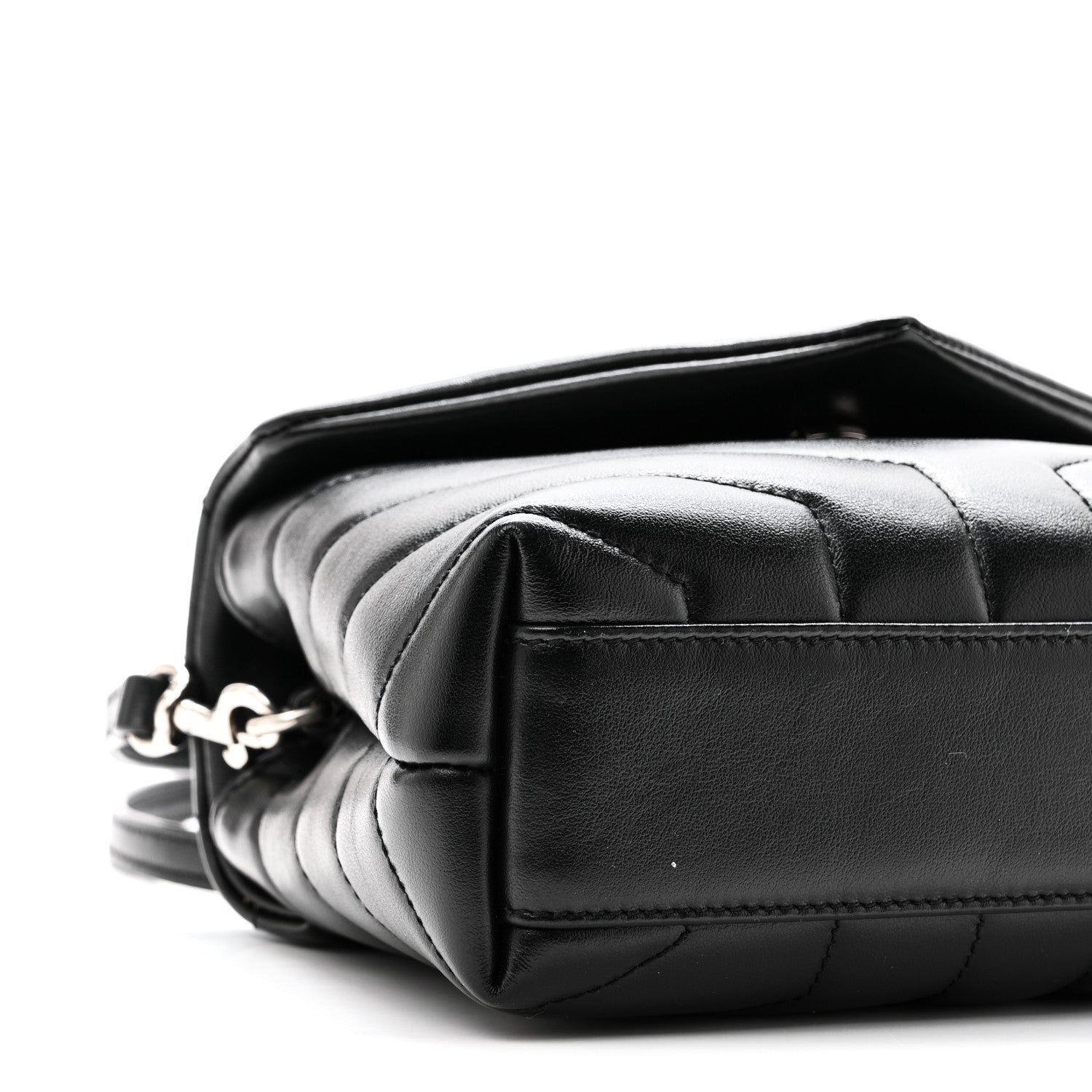 Saint Laurent Calfskin Y Quilted Monogram Toy Loulou Crossbody Bag Black 9 of 10