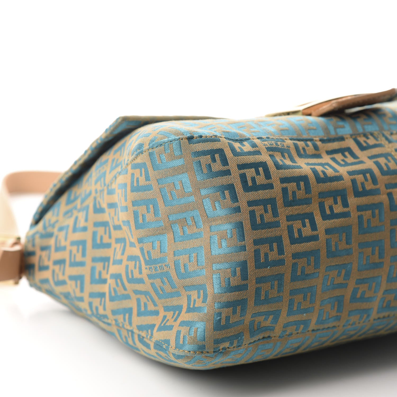 Fendi Zucchino Mama Baguette Turquoise Beige 6 of 18