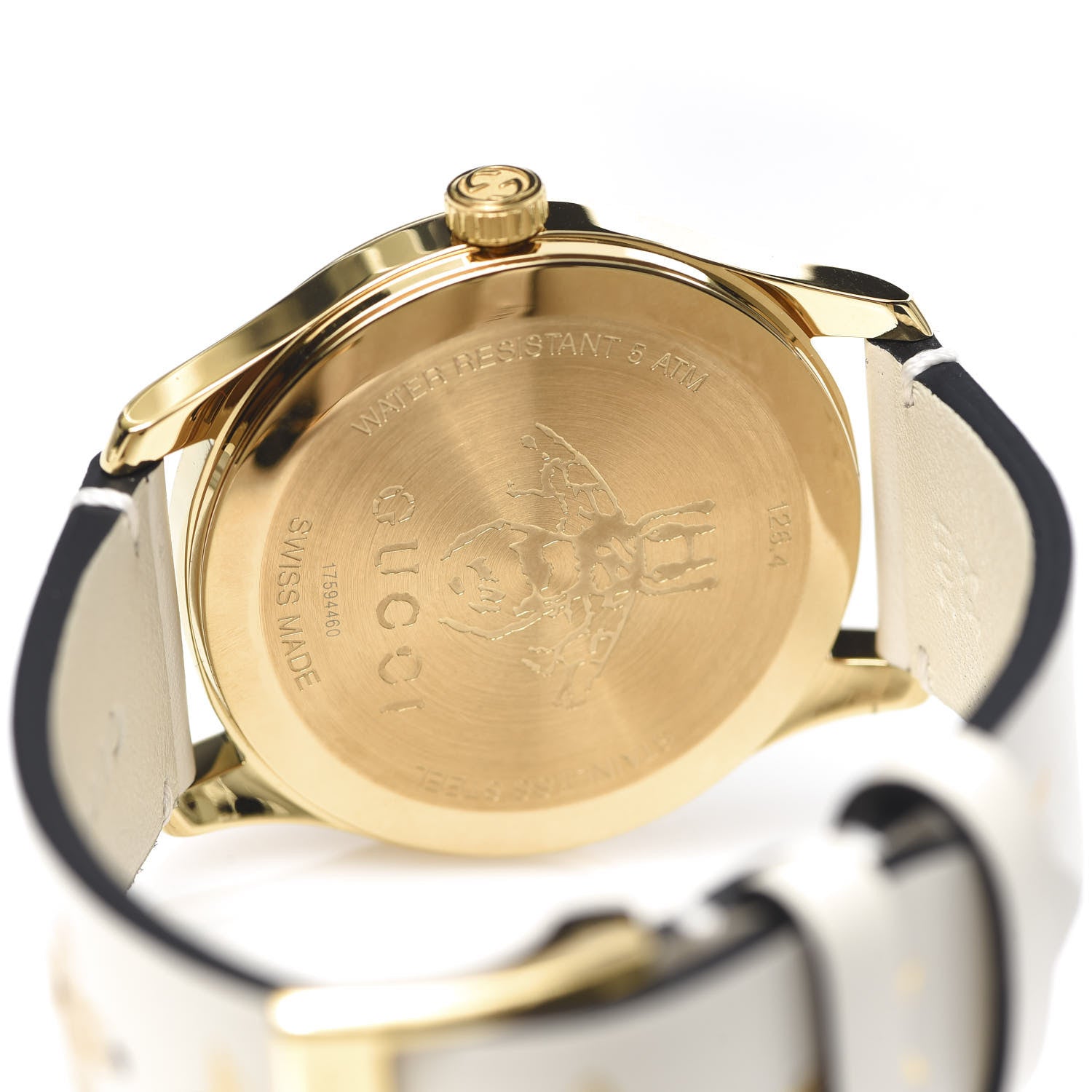 Gucci Stainless Steel Calfskin 38mm G-Timeless Bee Star Quartz Watch White 5 of 9