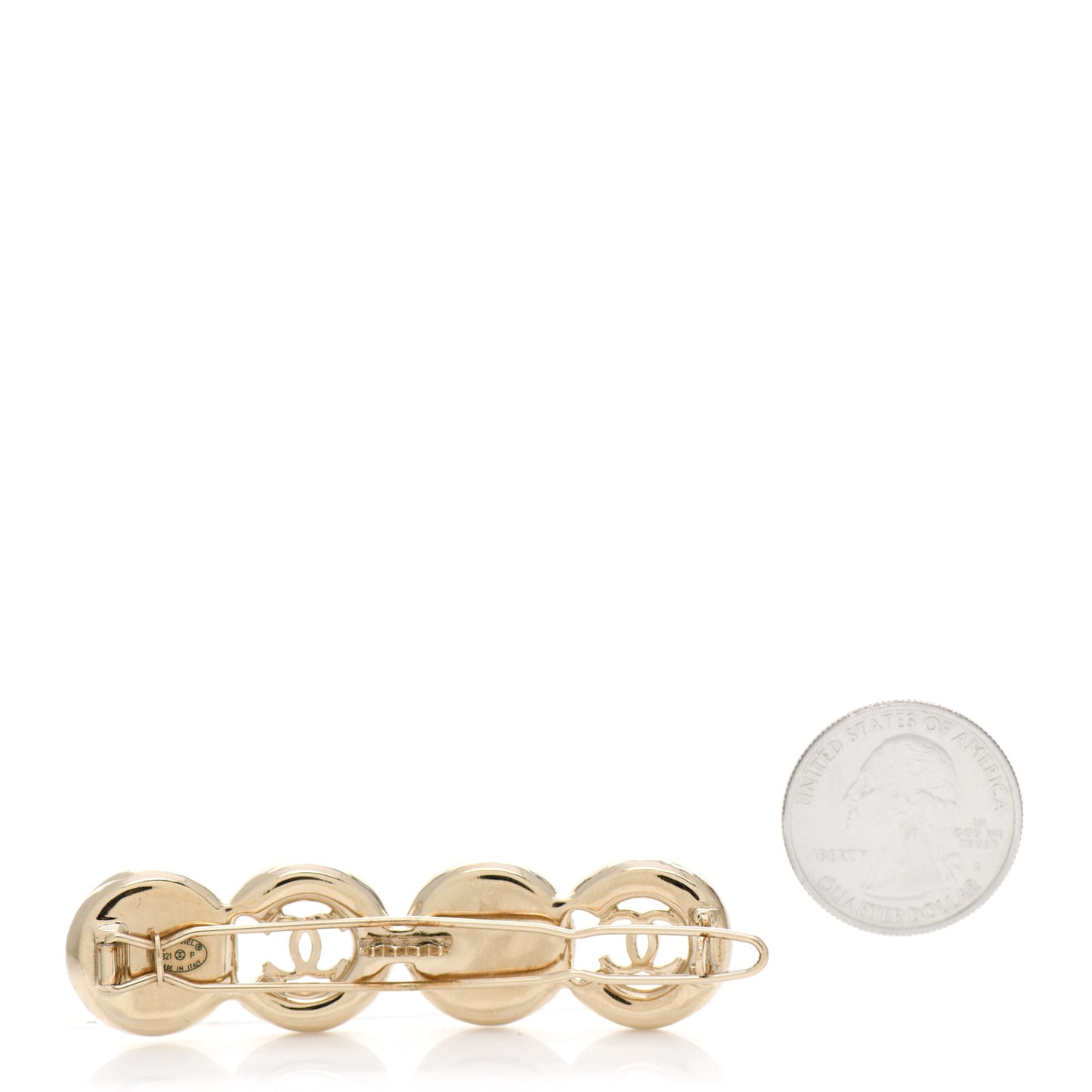 Pearl Coco Hair Clip Barrette Gold