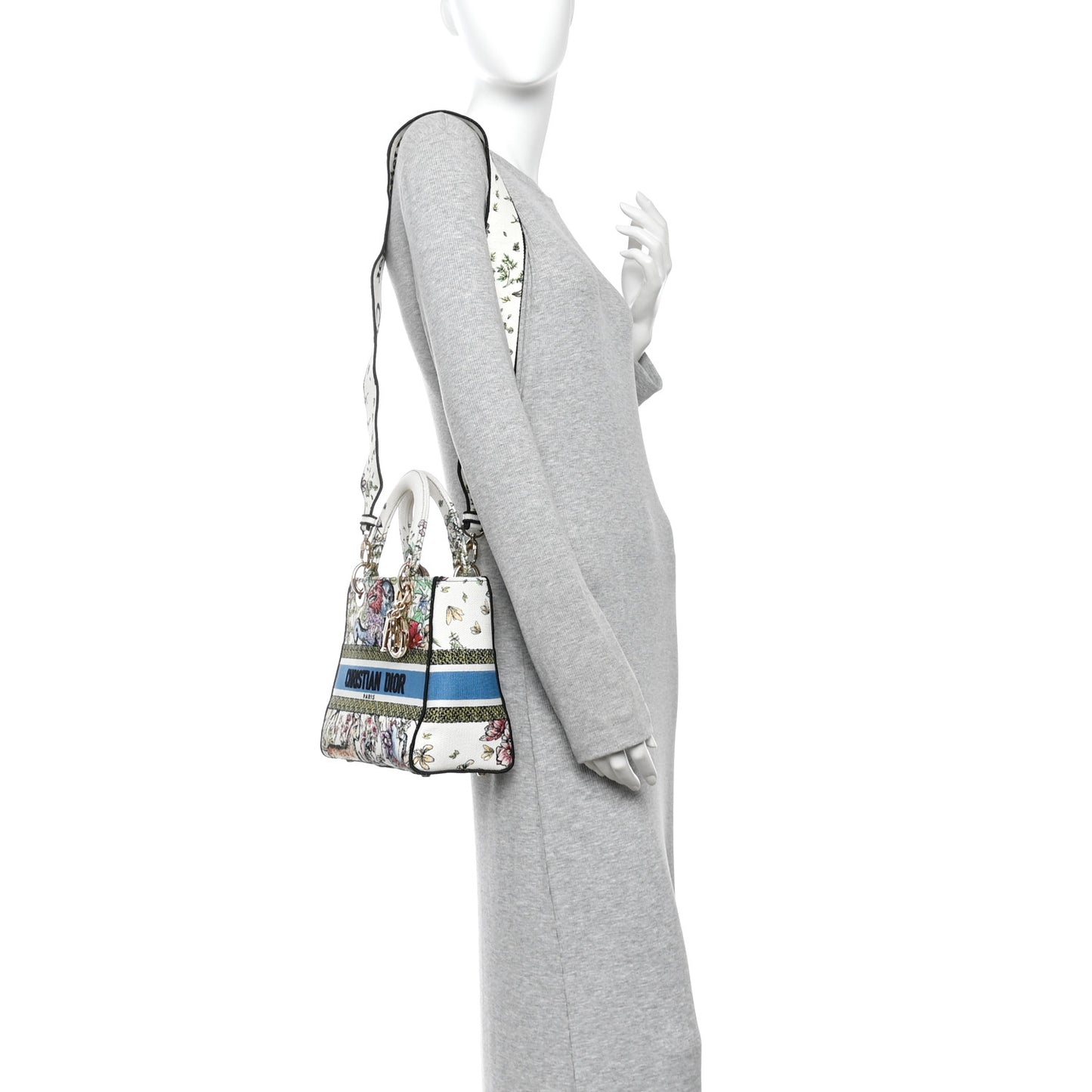 Canvas D-Constellation Embroidered Medium Lady D-Lite Latte Multicolor