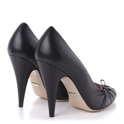 Gucci Nappa Bow High Heel Pumps 36 Black 4 of 10