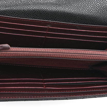 Chanel Caviar Quilted Large Gusset Flap Wallet Black 5 of 10