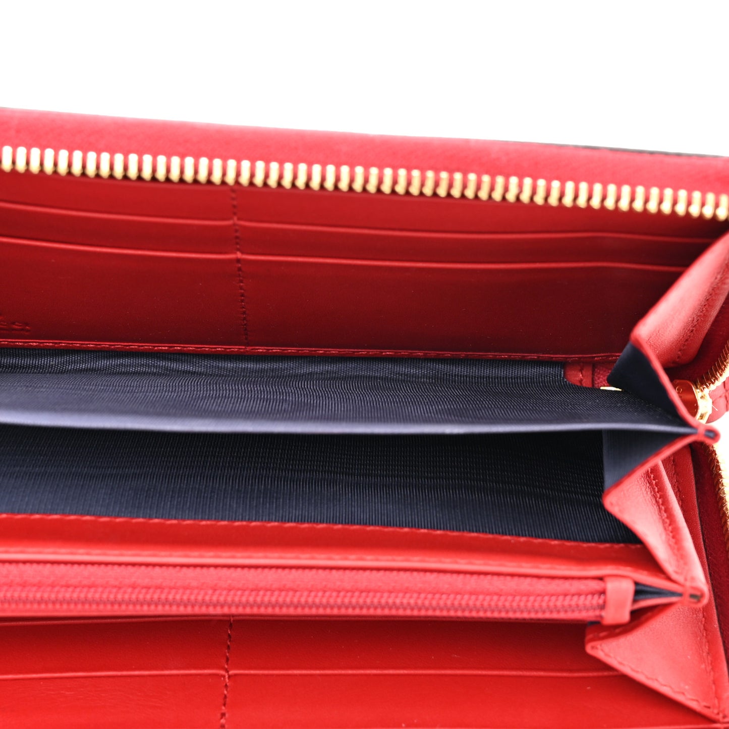 GG Supreme Monogram Blooms Zip Around Wallet Blue Red