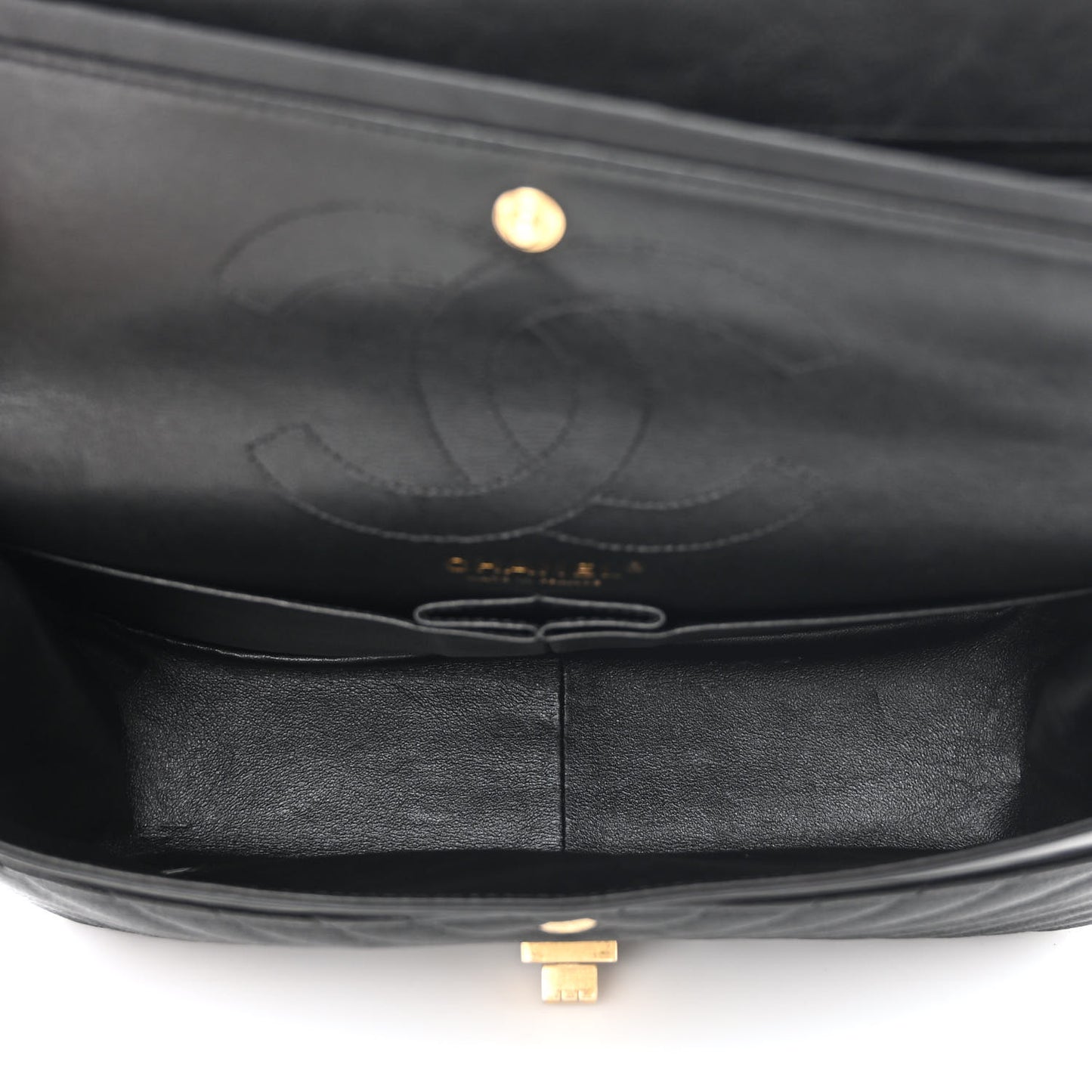 Crumpled Calfskin Chevron Quilted 2.55 Reissue 226 Black