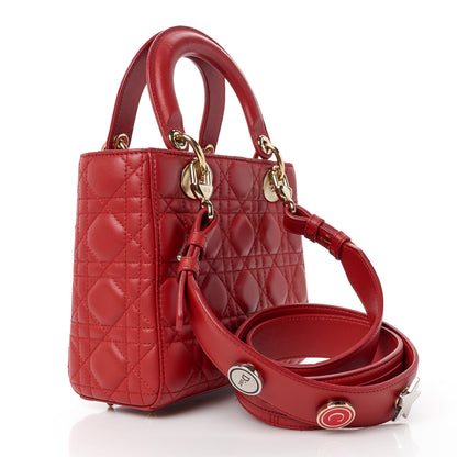 Christian Dior Lambskin Cannage Small Lucky Badges My Lady Dior Red 3 of 11