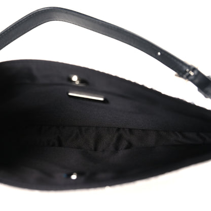 Prada Satin Crystal Cleo Adjustable Strap Shoulder Bag Metal 5 of 9