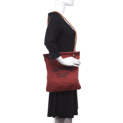 Hermes Canvas Swift Aline Grooming Bag Rouge H Gold 2 of 12